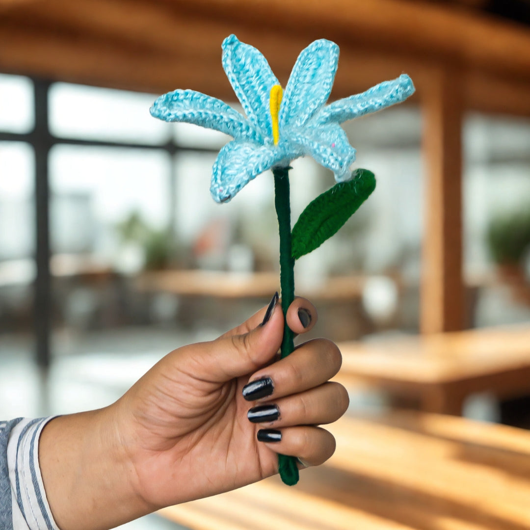 Handmade Crochet Single Stem Flower