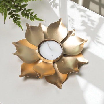 Golden Lotus T-Light Holder