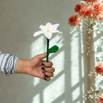 Handmade Crochet Single Stem Flower