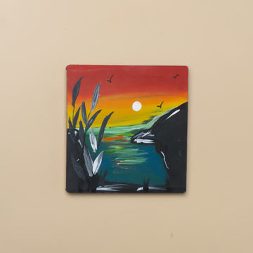 Sunrise Hand Painted fridge Magnet