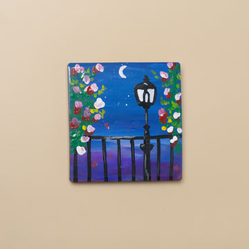 Stunning Night Hand Painted Fridge Magnet