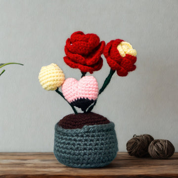 Handmade Crochet Potted Flowers