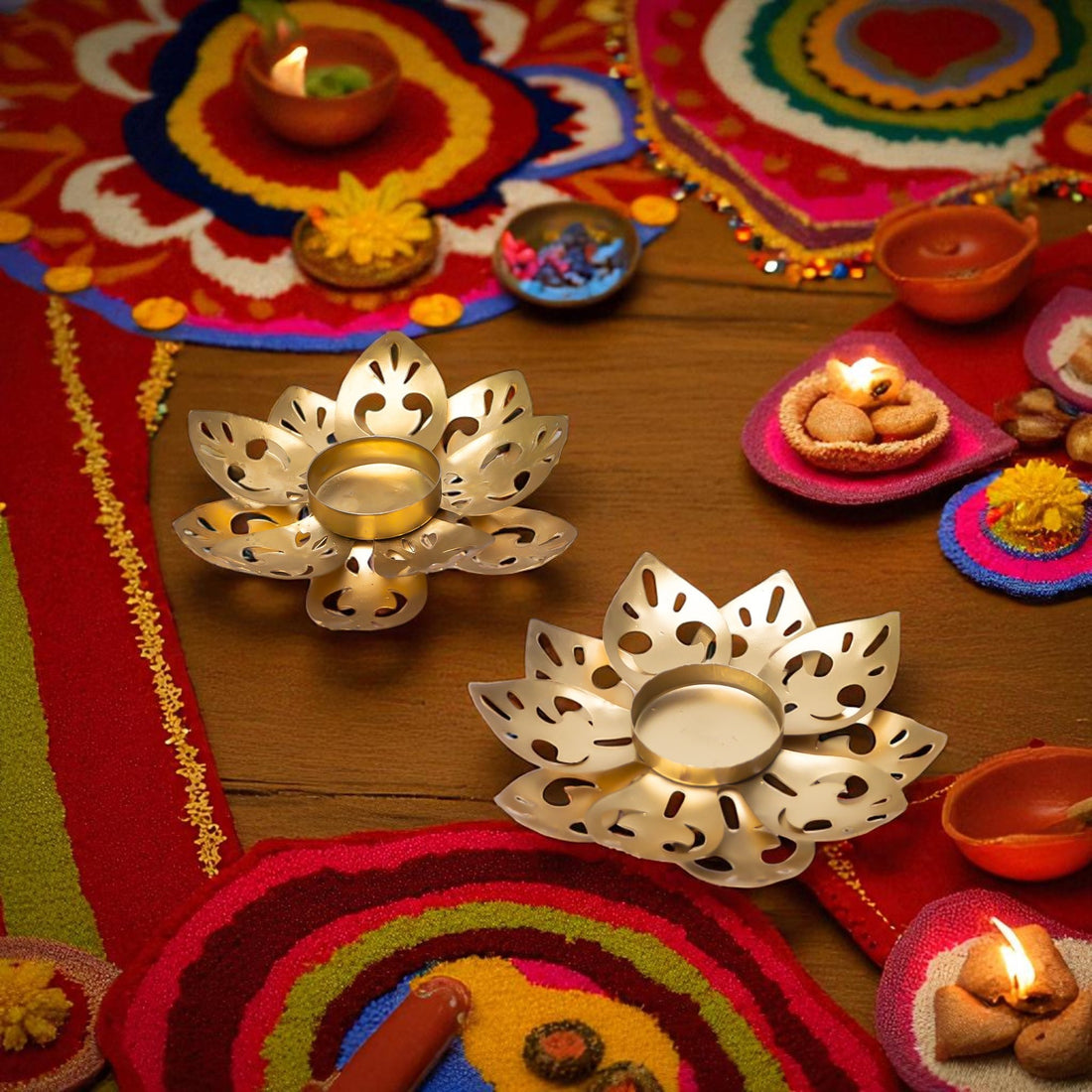 Lotus Candle Holders Gold