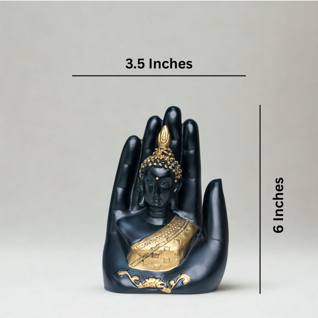 Serene Palm Buddha Statue