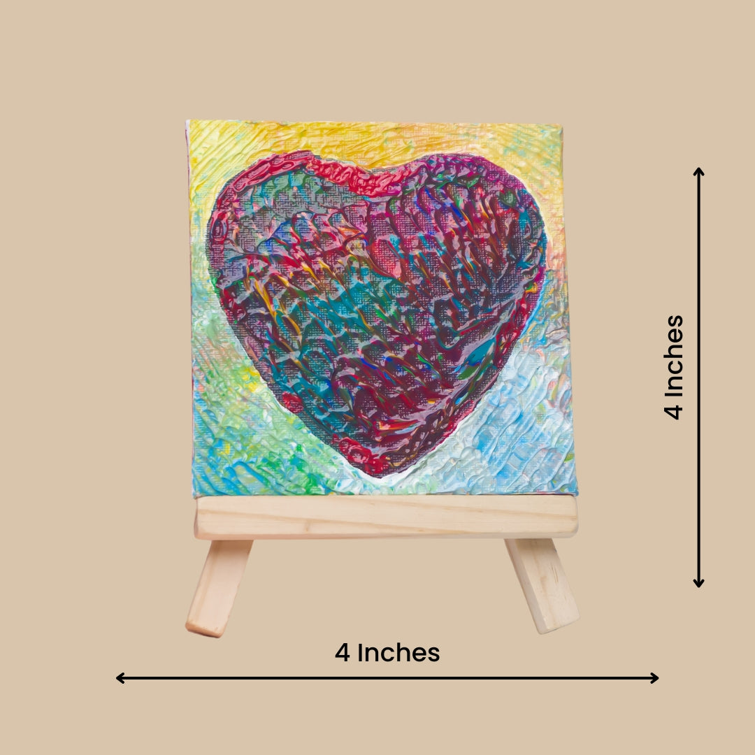 Mini Abstract Textured Colorful Heart