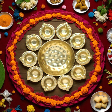 Floral Diya Decorative Uril Bowl