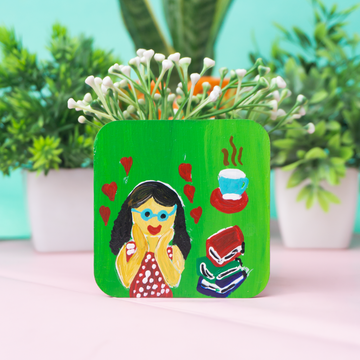 Books, Tea, Bliss Hand-Painted fridge Magnets