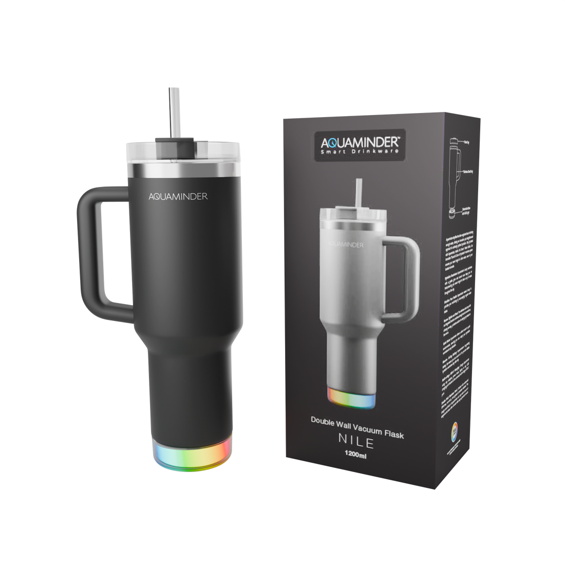 Aquaminder  Tumbler with Handle, Straw & Lid