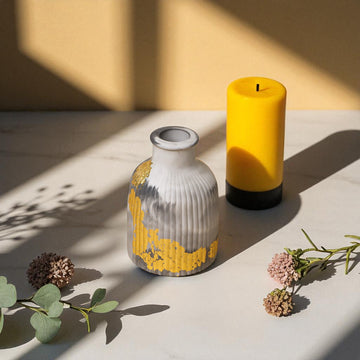 Golden Accent Concrete Vase