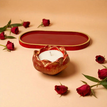 Eternal Bloom Candle With Tray