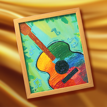 Melodic Vibrance Hand-Painted Guitar