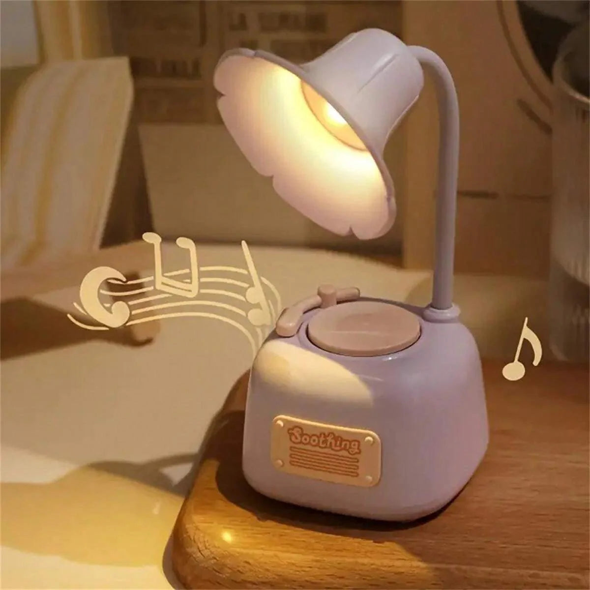 Retro Gramophone Desk Lamp with Music