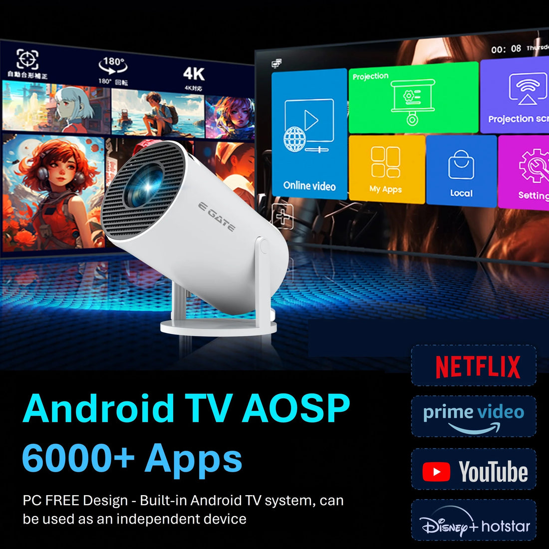 Egate Atom 2X Smart Mini Projector
