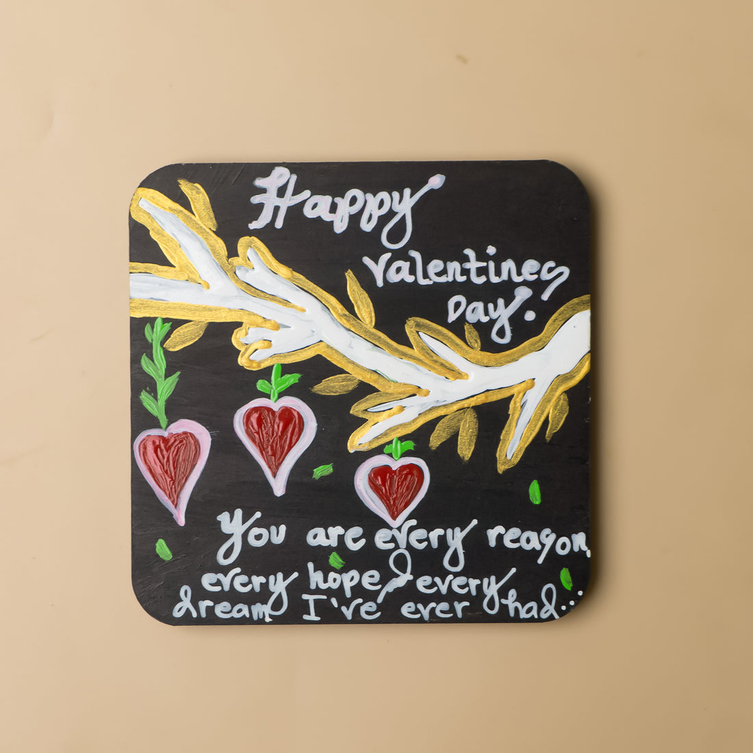 Cherished connections valentines day Hand-Painted fridge Magnets