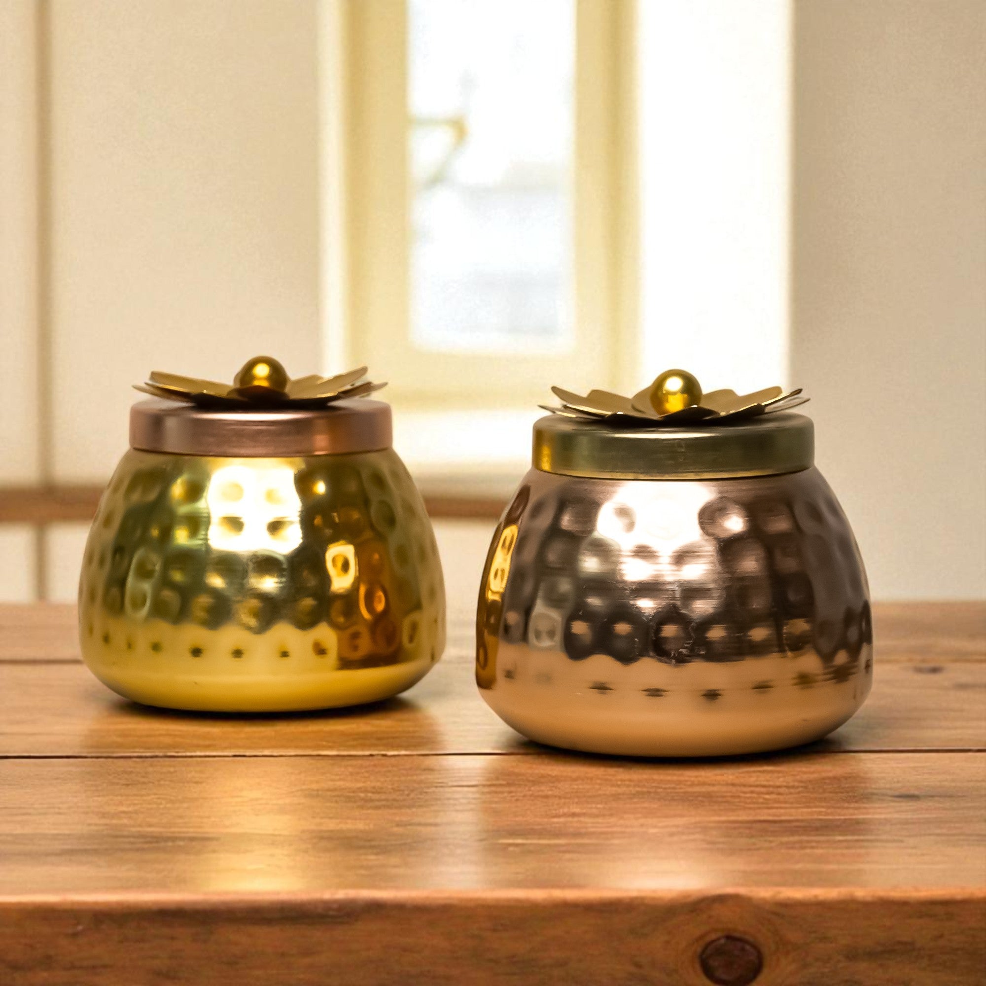 Decorative Dry Fruit Container Jar with Velvet Box (Set of 2)