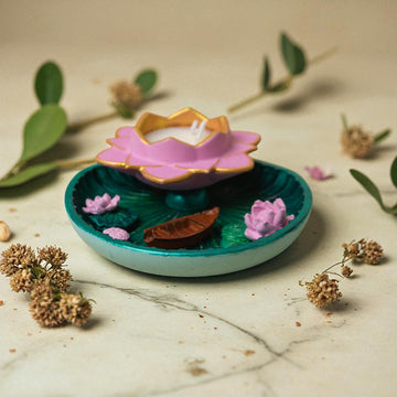 Lotus-on-Leaf Floating Candle