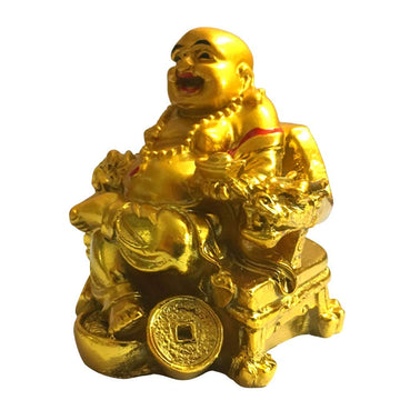 Laughing Buddha Happy Man for Happiness and Wealth - Golden