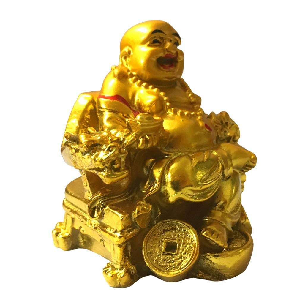 Laughing Buddha Happy Man for Happiness and Wealth - Golden