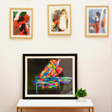 Abstract Grand Piano Painting on Canvas