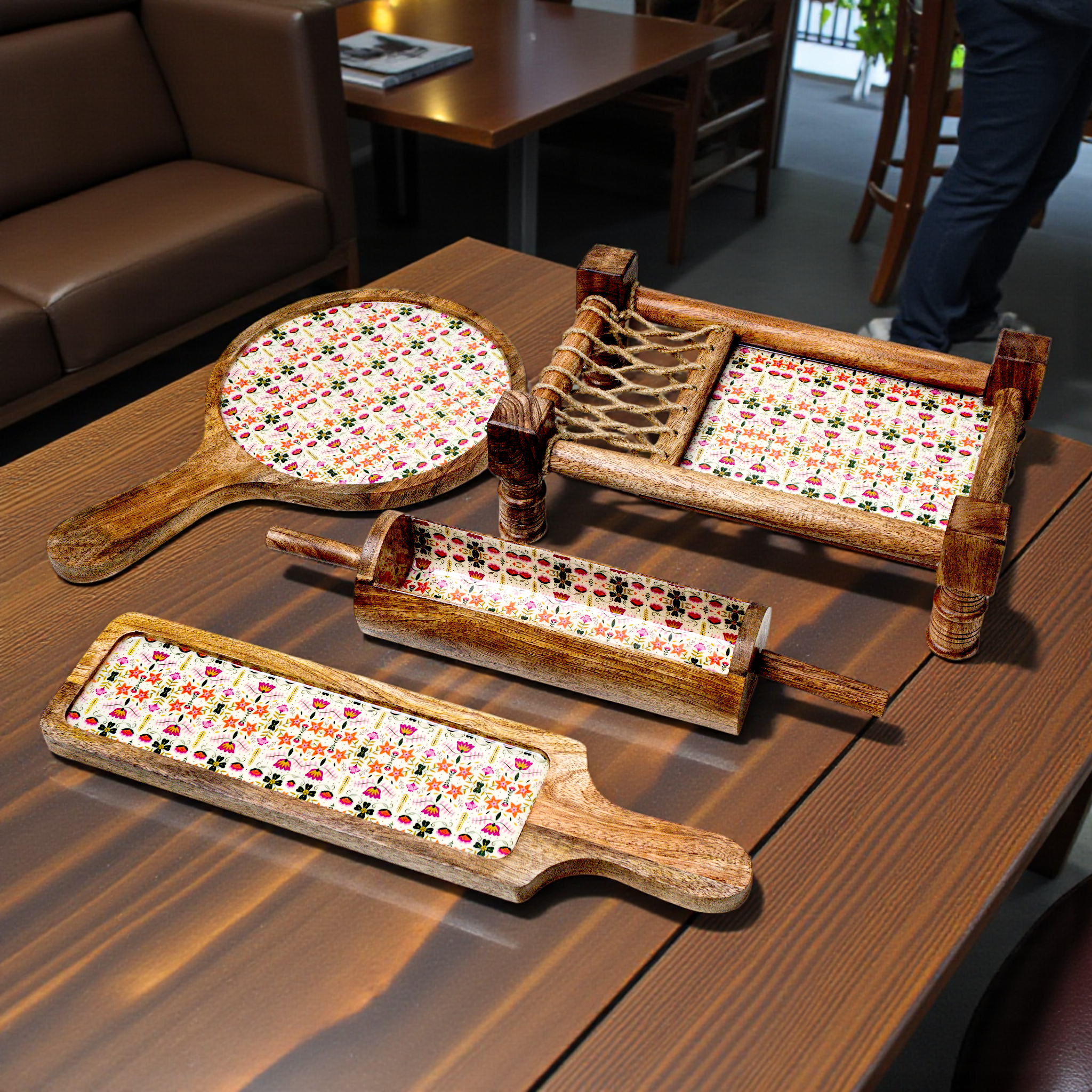 Rustic Royale Wooden Platter Set