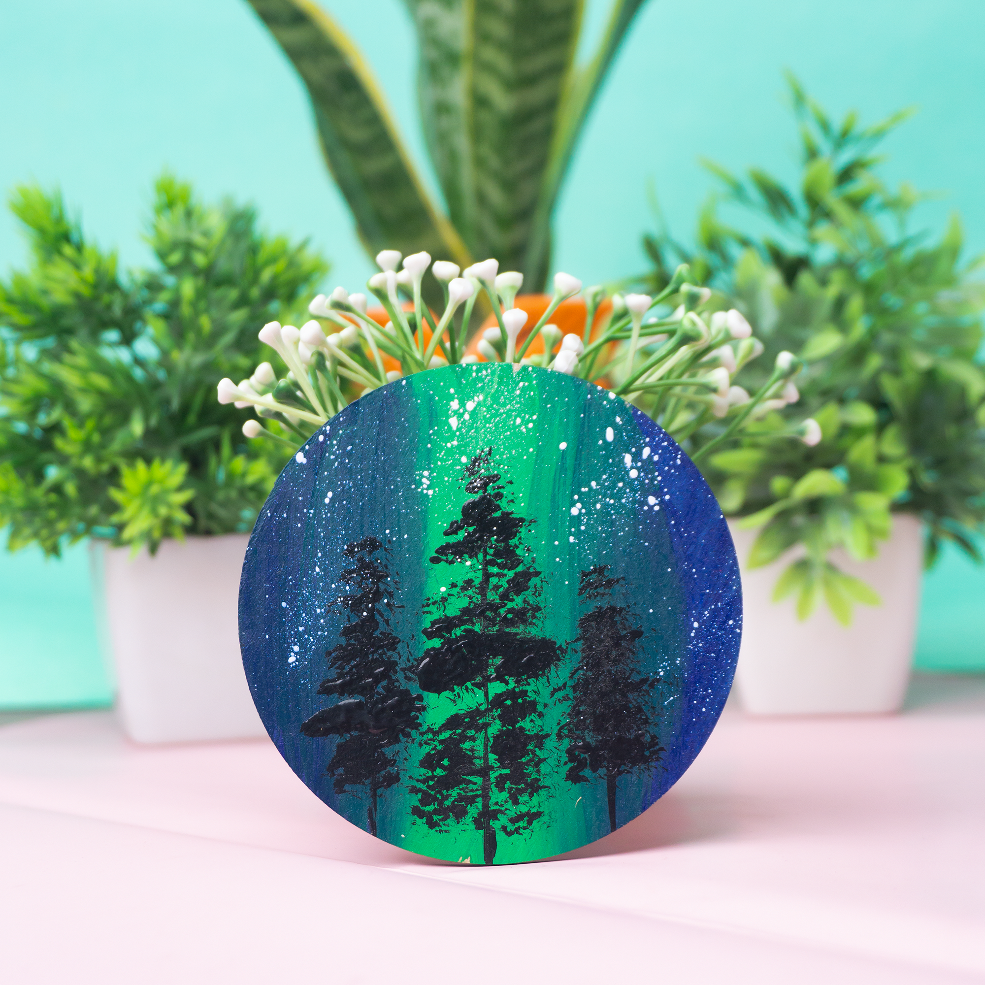 Northern Glow Hand-Painted fridge Magnets