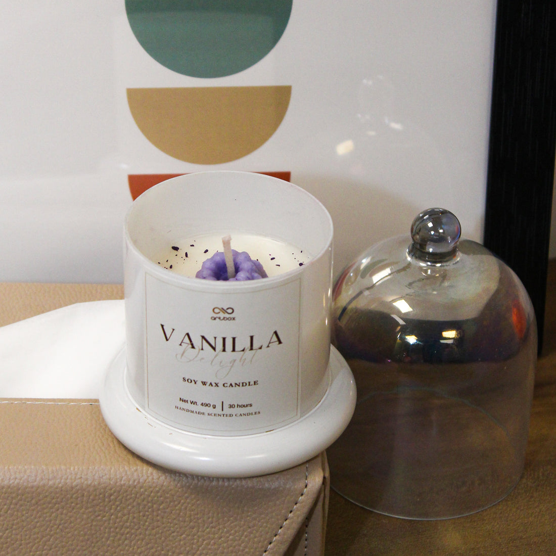 Bell Jar with Glass Dome | Vanilla Soy Wax Candle