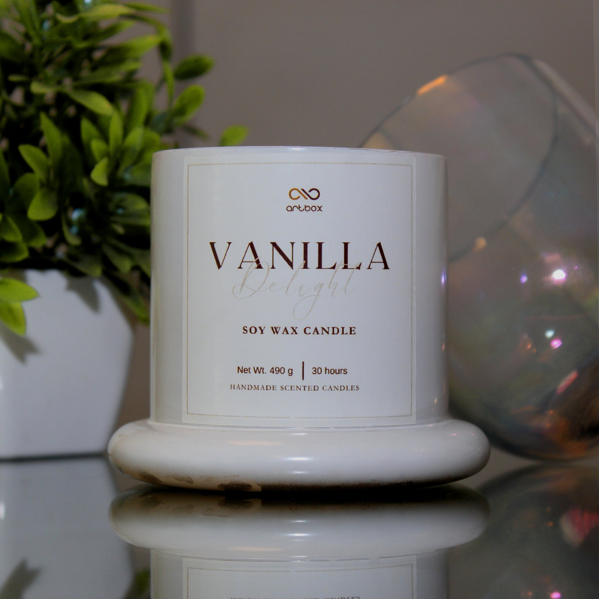 Bell Jar with Glass Dome | Vanilla Soy Wax Candle