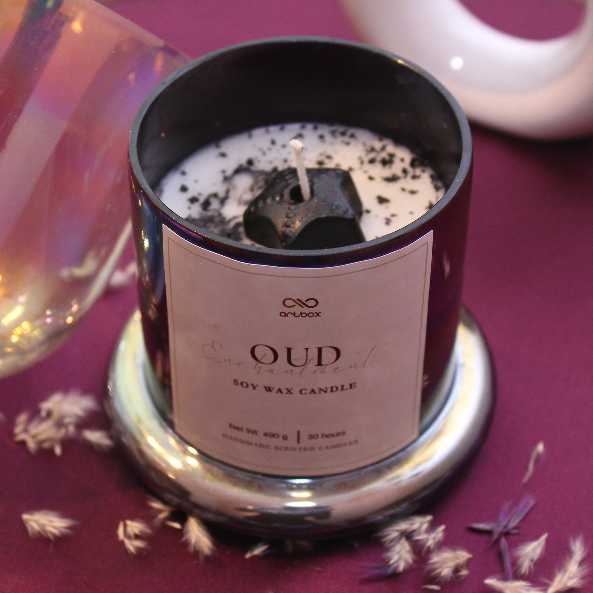 Bell Jar with Glass Dome | Oud Soy Wax Candle