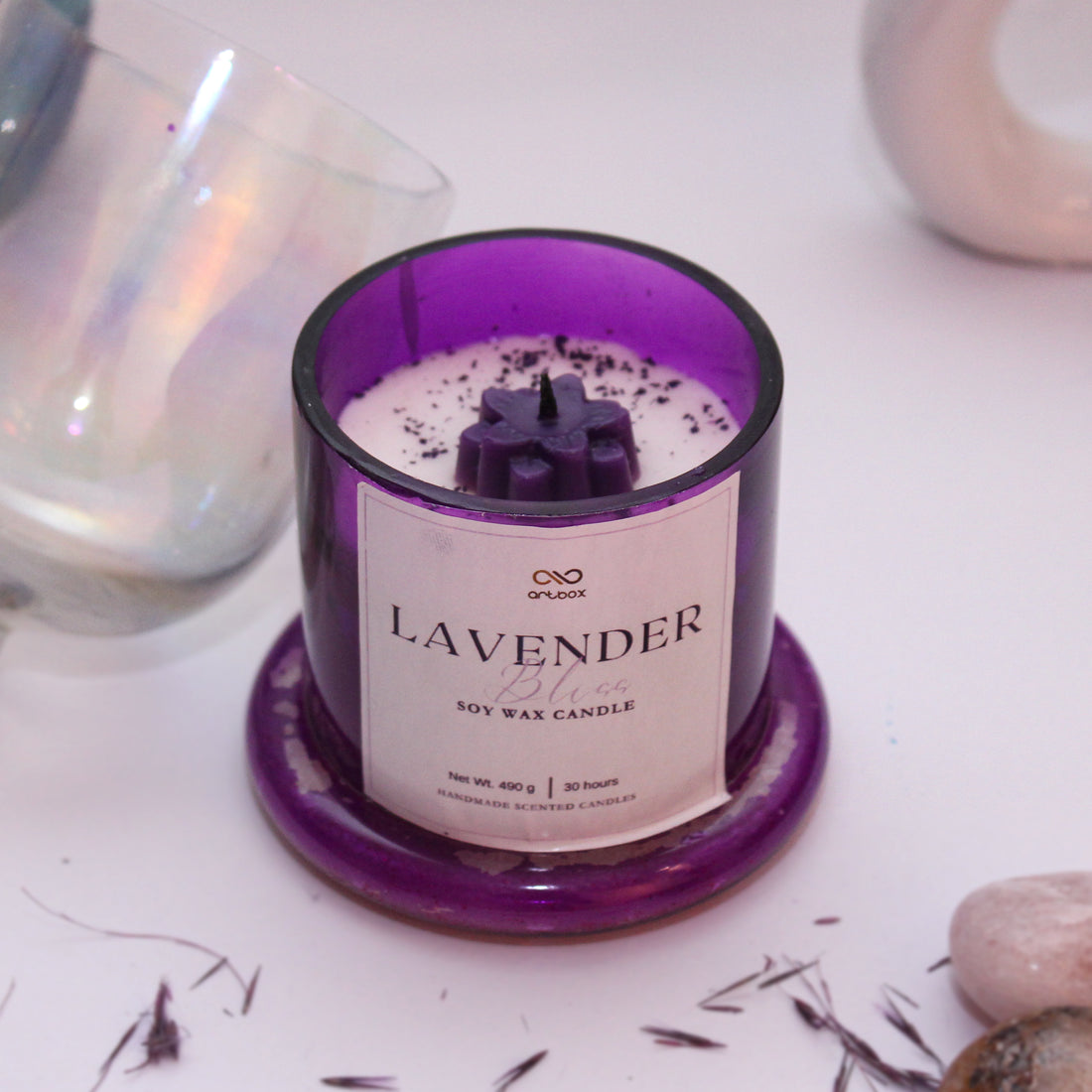 Bell Jar with Glass Dome | Lavender Soy Candle