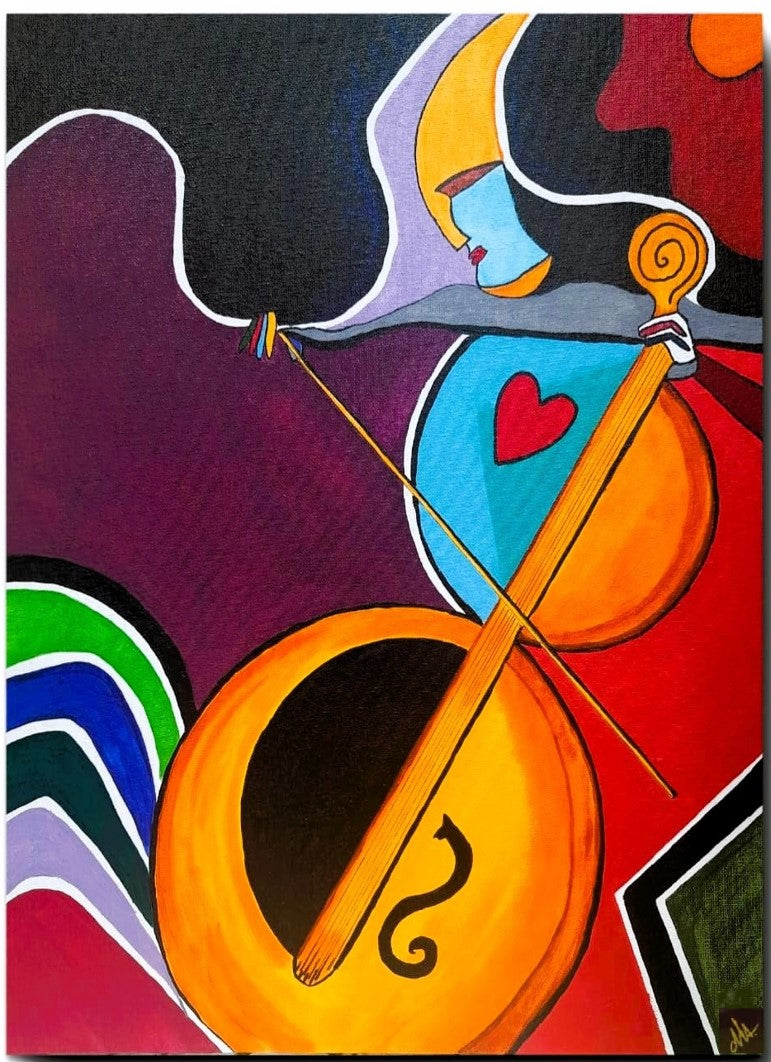 Musician with Cello (Inspired by Pablo Picasso)