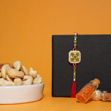 Trendy Multicolour Kundan Rakhi