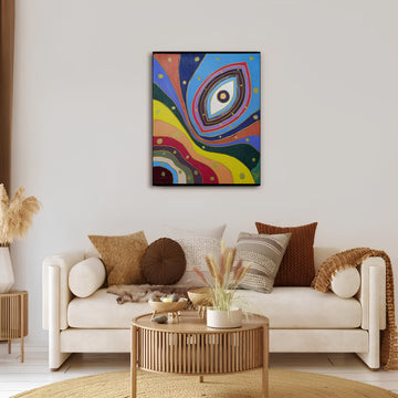 Unique Evil Eye Painting on Canvas