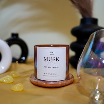 Bell Jar with Glass Dome | Musk Soy Wax Candle