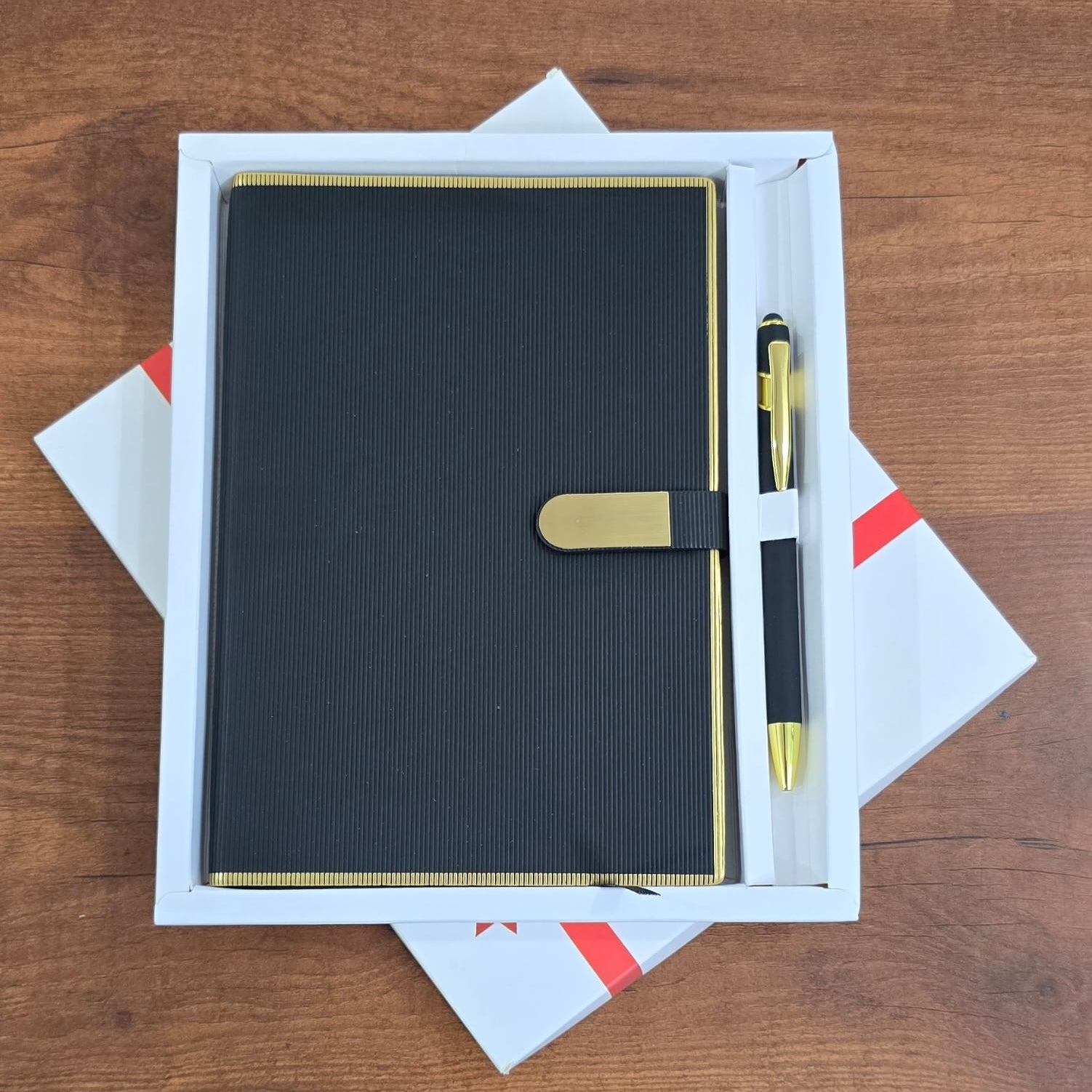 Premium Black & Gold Executive Notebook & Pen Gift Set