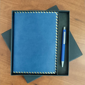 Premium Blue Notebook & Pen Gift Set