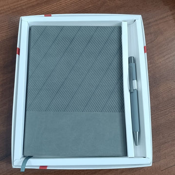 Elegant Grey Notebook & Pen Gift Set