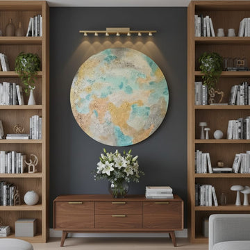 Serene Earth Textured Round Wall Art