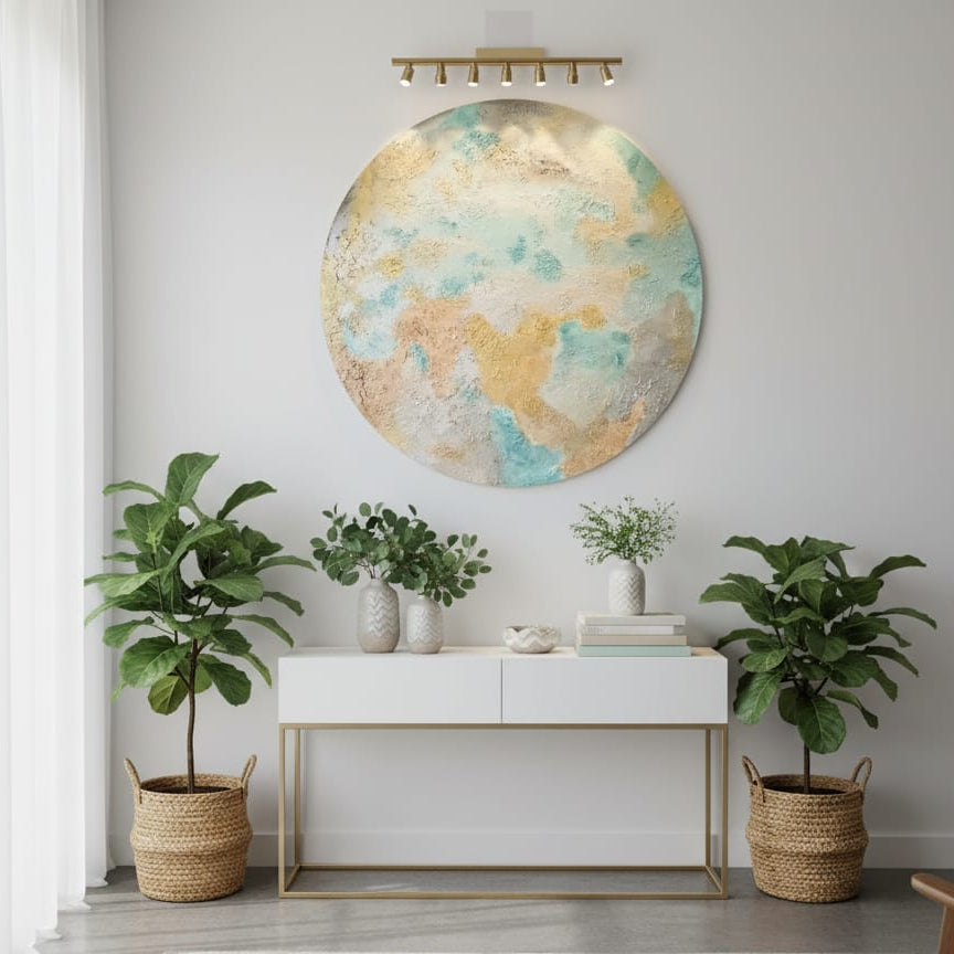 Serene Earth Textured Round Wall Art