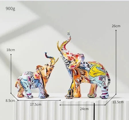 Pop Art Elephant Showpiece (Sets of 2)