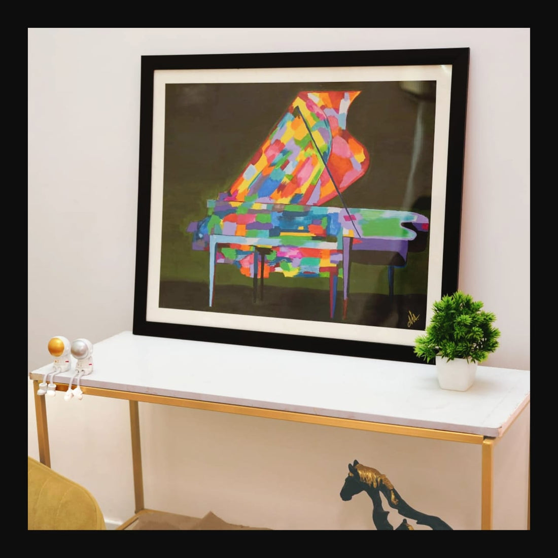 Abstract Grand Piano Painting on Canvas