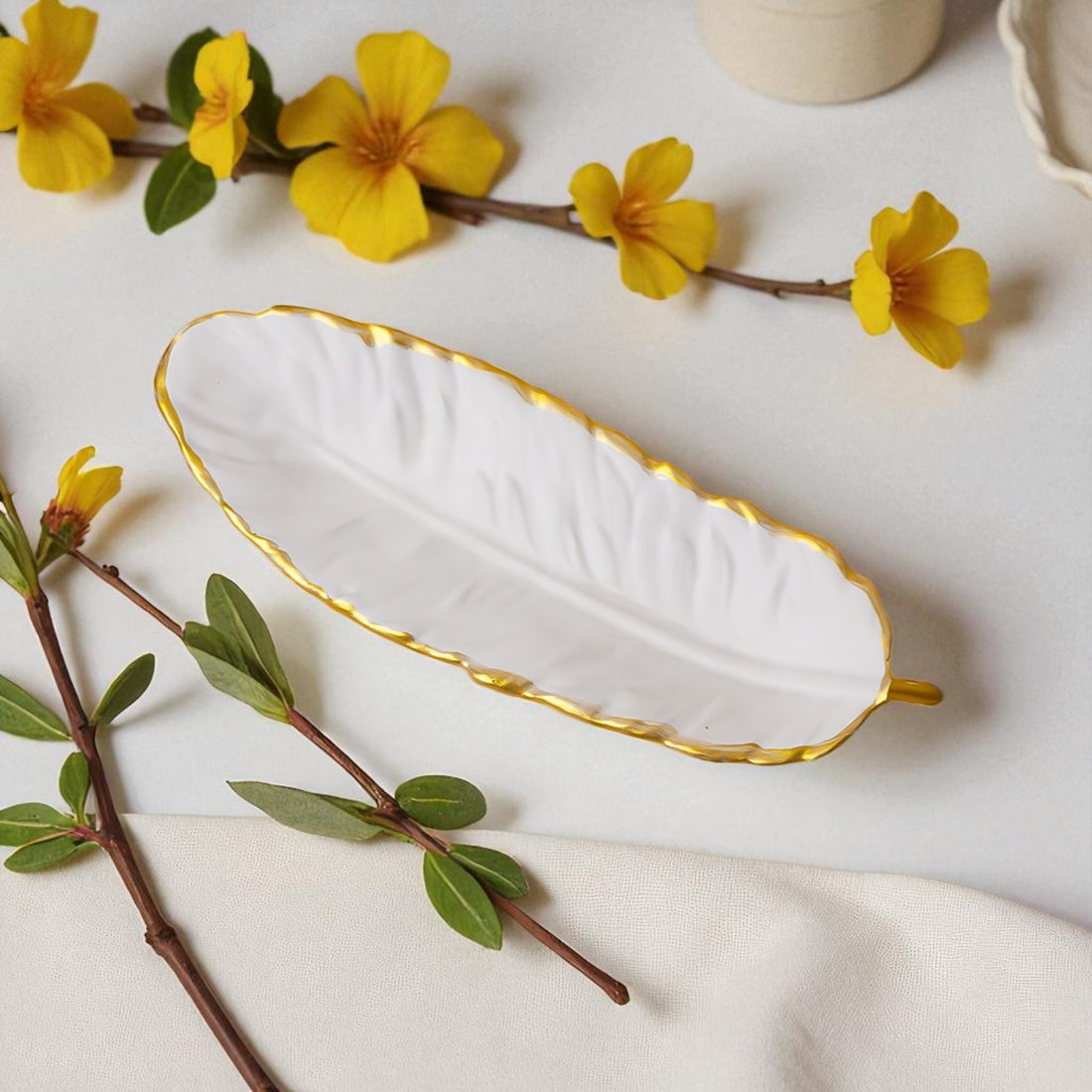 Golden Leaf Jewellery Tray