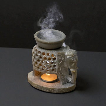 Carved Elephant Incense Burner